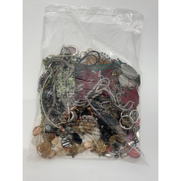 Mixed Jewelry Craft Lot 2.39 Lbs Assorted Beads Repurpose Jewelry - Picture 2 of 3